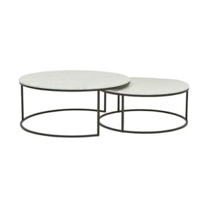 Elle round marble nesting tables