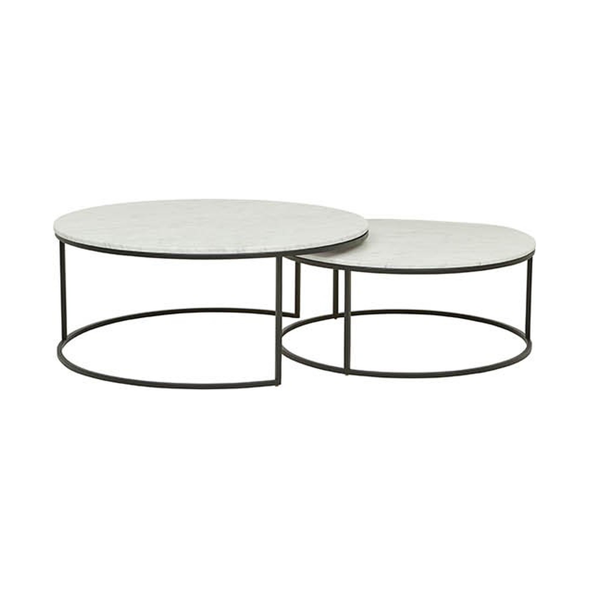 Elle round marble nesting tables